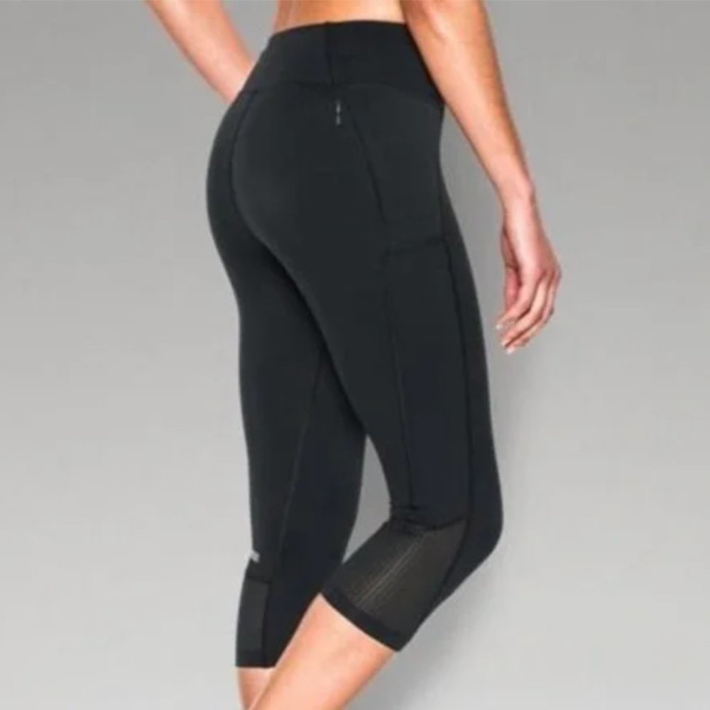 FINAL MARK DOWN! Under Armour Fly-By Women’s Running Capri Leggings Blac…